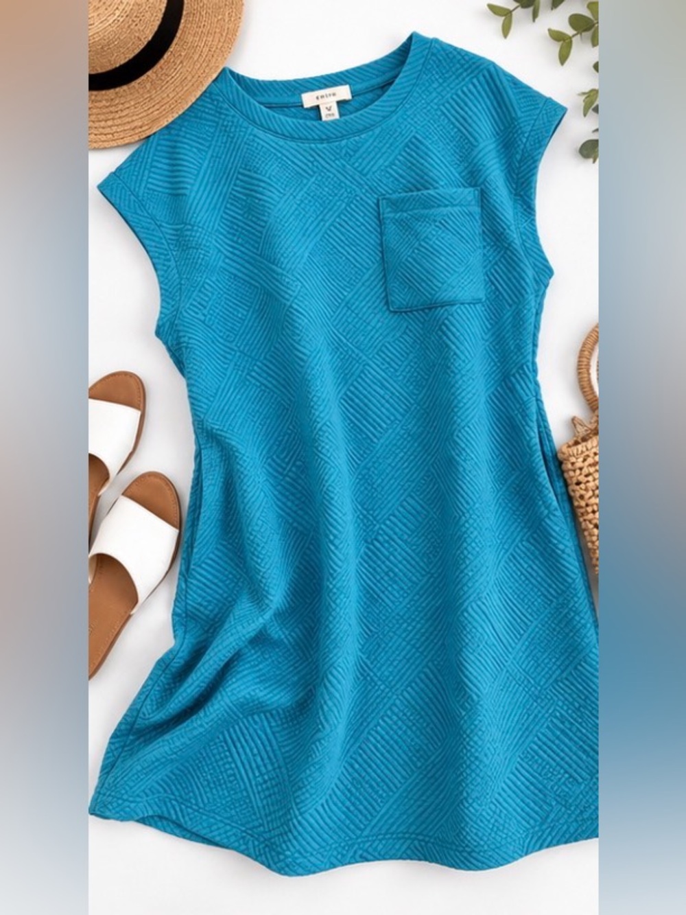 Entro NWT Aqua Textured Geometric Pocket Shift Dress Plus 1X